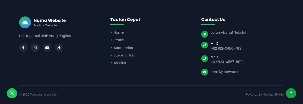 Contoh Tampilan Footer